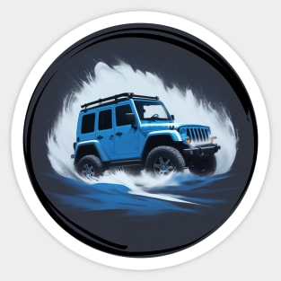 Jeep Off Road Vehicle Super Blue Sticker